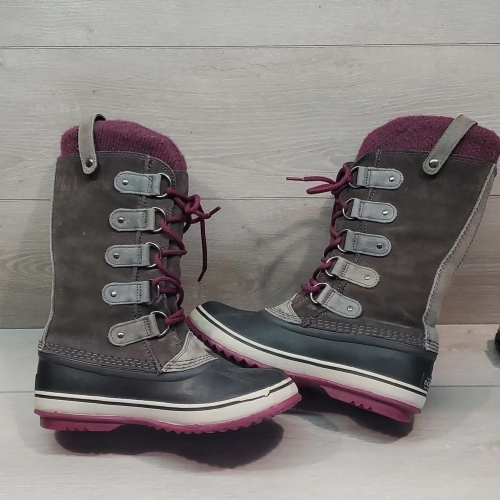 Sorel Women Joan Of Artic Tall Duck Rubber Waterproof Boots shoes sz 7.5